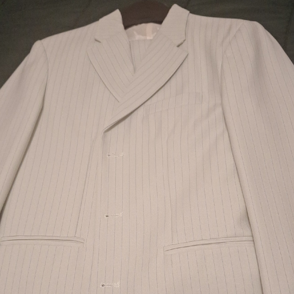 Boy's Light Green Pinstripe Suit - Classic Tailored Jacket and Pants